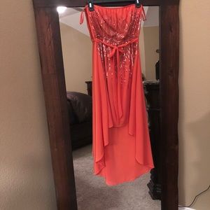 High low Strapless dress